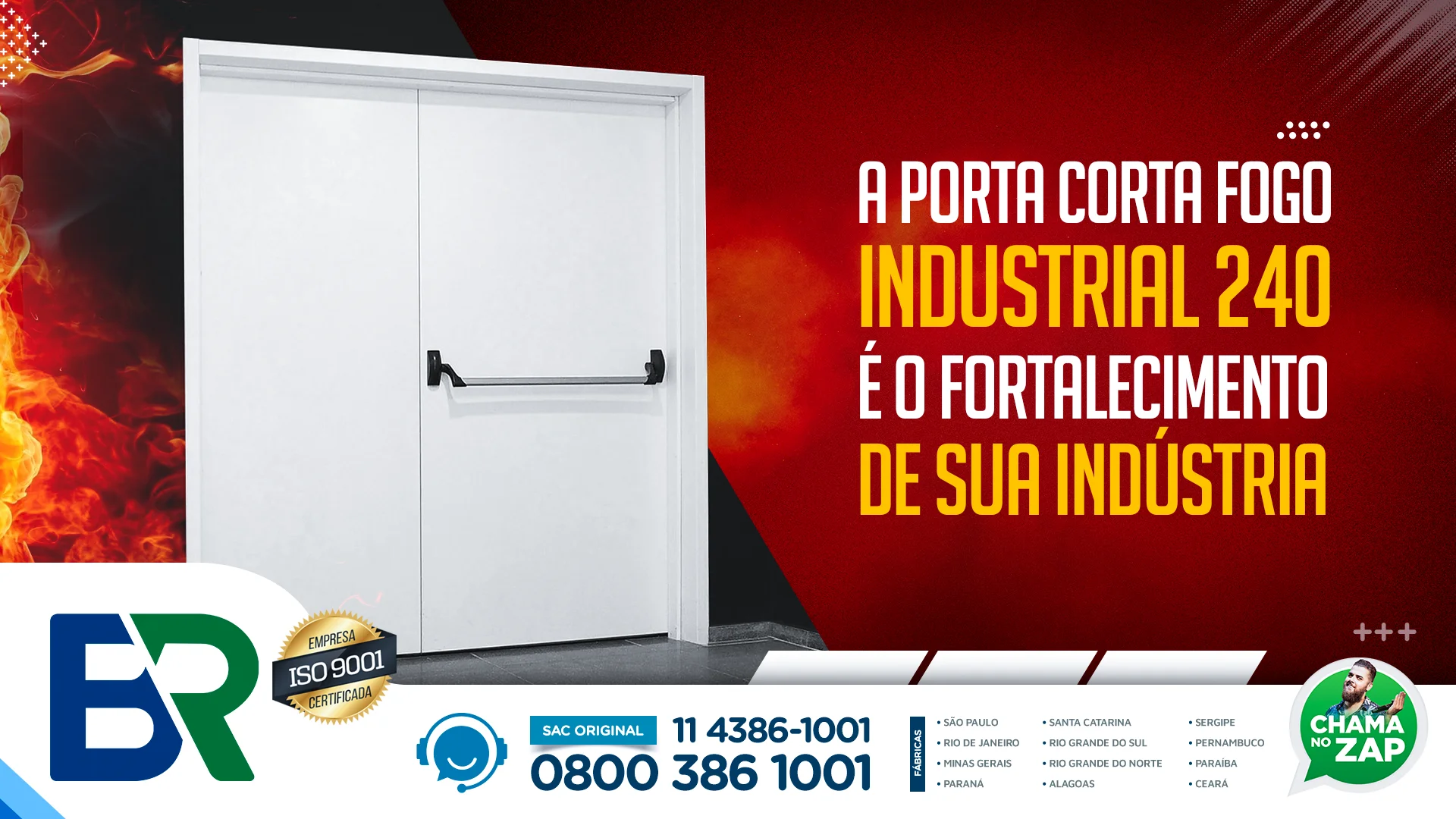A porta corta fogo industrial 240 é o fortalecimento de sua indústria