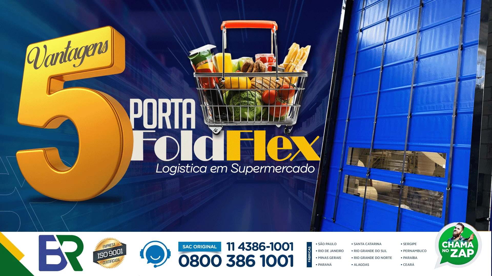 As 5 vantagens da porta Fold Flex para aumentar a logística no supermercado