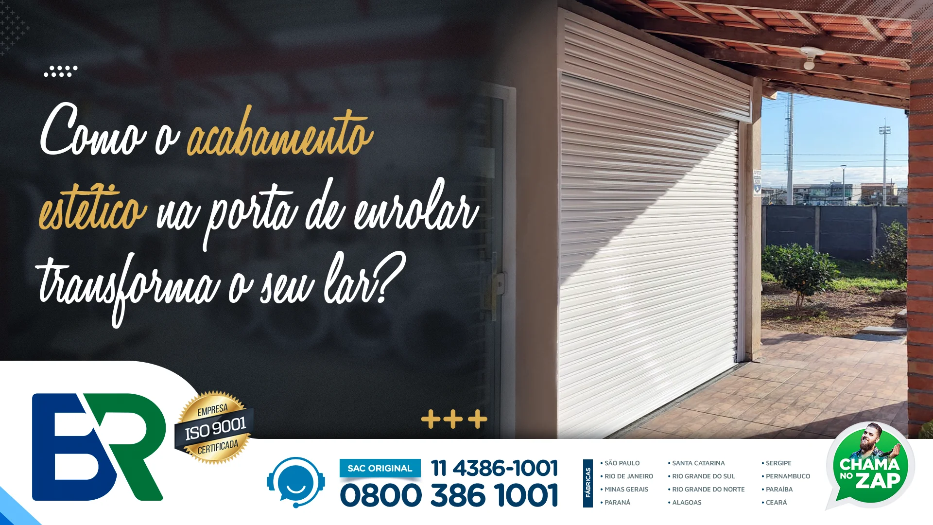 acabamento estético na porta de enrolar