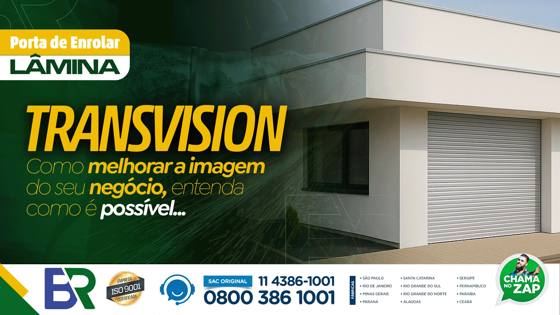 Porta de enrolar lâmina transvision