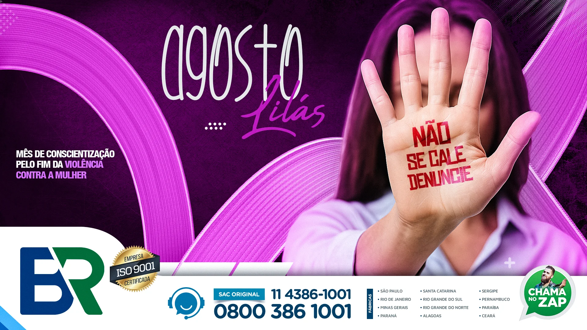 Agosto Lilás – combate à violência contra a mulher