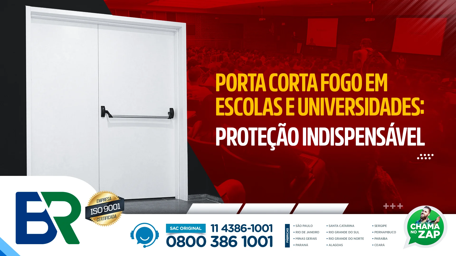 Porta corta fogo em escolas e universidades: proteção indispensável