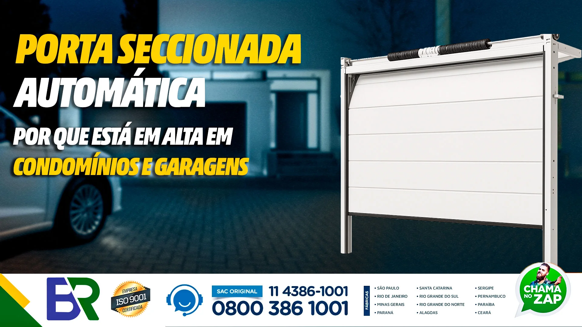 Porta seccionada automática: por que está em alta em condomínios e garagens
